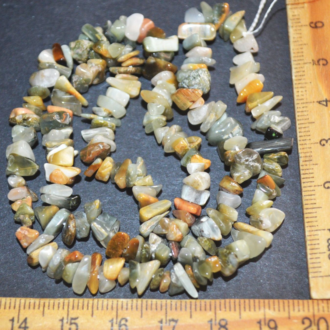 Minerali & Pietre curative: Stein Perlen Strang L-4998 – Chrysoberyll Chips 44cm – Nuovo e nell'imballaggio originale da Goldiwil (Thun) venduto da han_v5b7 1