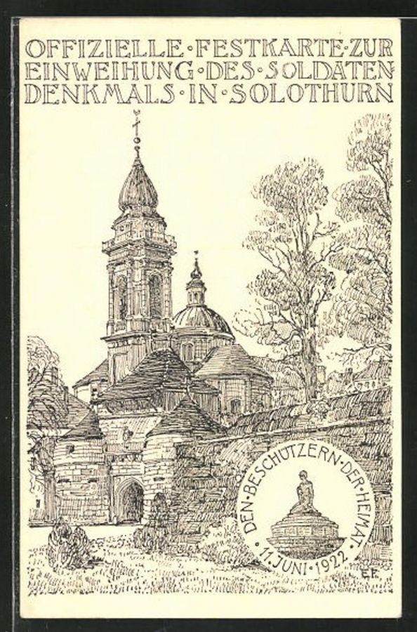 Cartoline postali: Solothurn, Soldatendenkmal-Einweihung 1922 – Usato da Frauenfeld venduto da POML