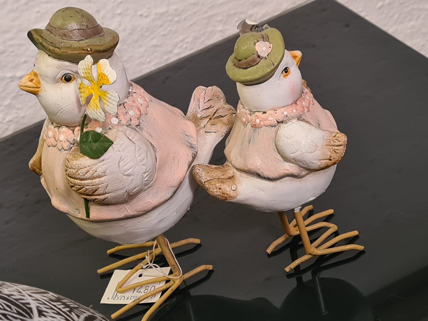 Tutte le decorazioni: 2 Frühlings Ton- Figuren, 17 & 14 cm – Usato da Amriswil venduto da kleindeko 3