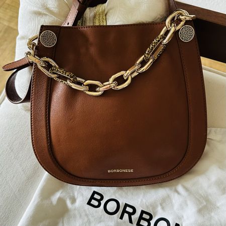 Borsa Borbonese marrone con catena dorata🤩👜 (54)