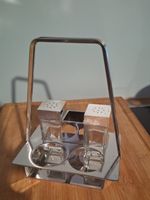 Menage /Gewürzhalter/Salz & Pfeffer,  Chrom /Glas