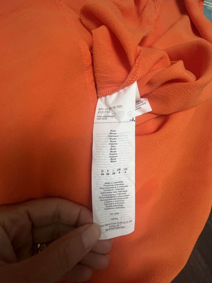 Comma Vestiti: Blusenkleid von comma, Gr. 34 Orange Top – Nuovo (secondo la descrizione) da Zeiningen venduto da man_69cj 3