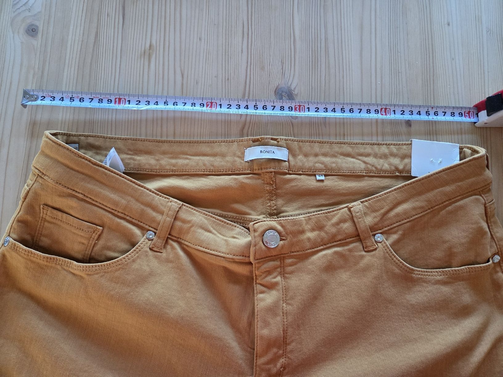 Bonita Pantaloni: hellbraun, senf, Baumwolle, Hose 48 – Usato da Liestal venduto da ITOlio