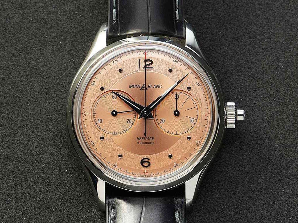 Montblanc Orologi: Montblanc Heritage Monopusher Chronograph,salmon dial,FS – Nuovo e nell'imballaggio originale da Luzern venduto da ChronoScope6004