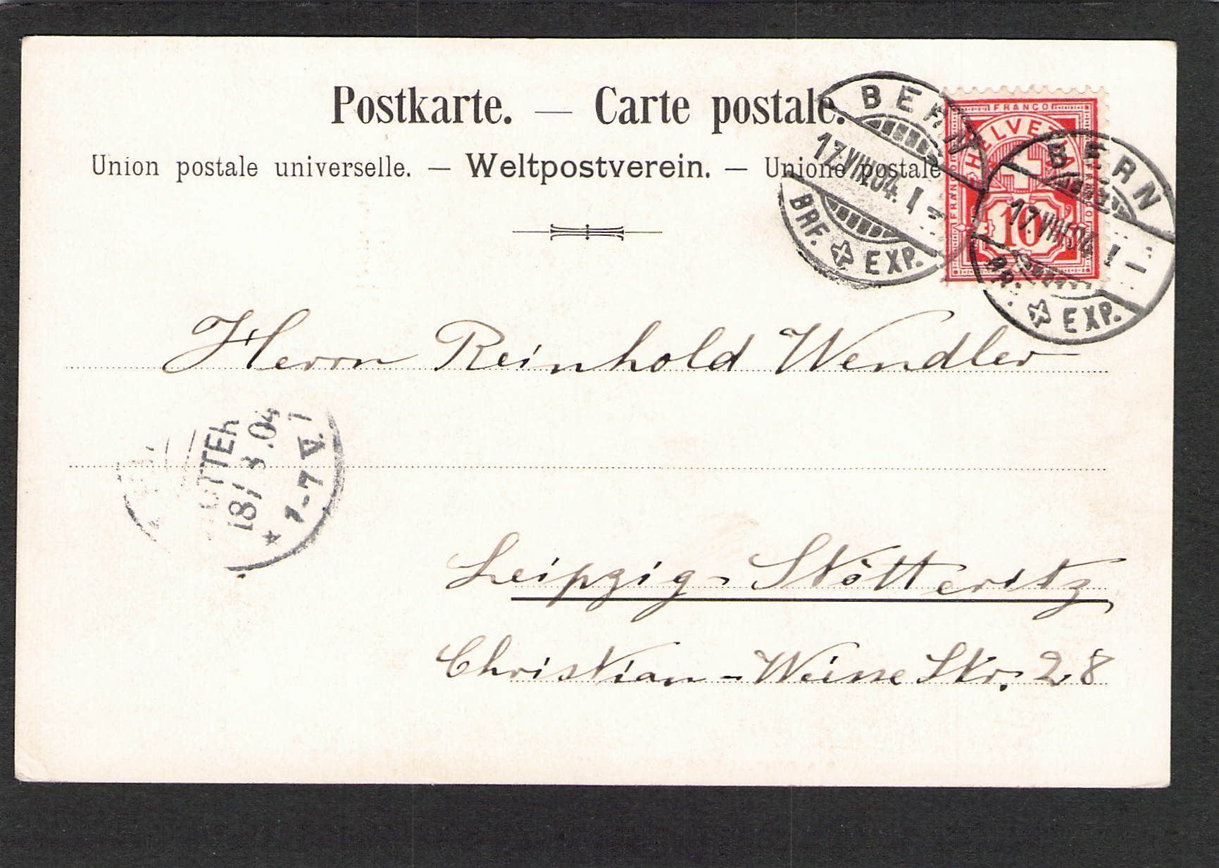 Cartoline postali: AK,BE Bernerin Tracht , 1904 – Usato da Reichenburg venduto da Pipo-67 1