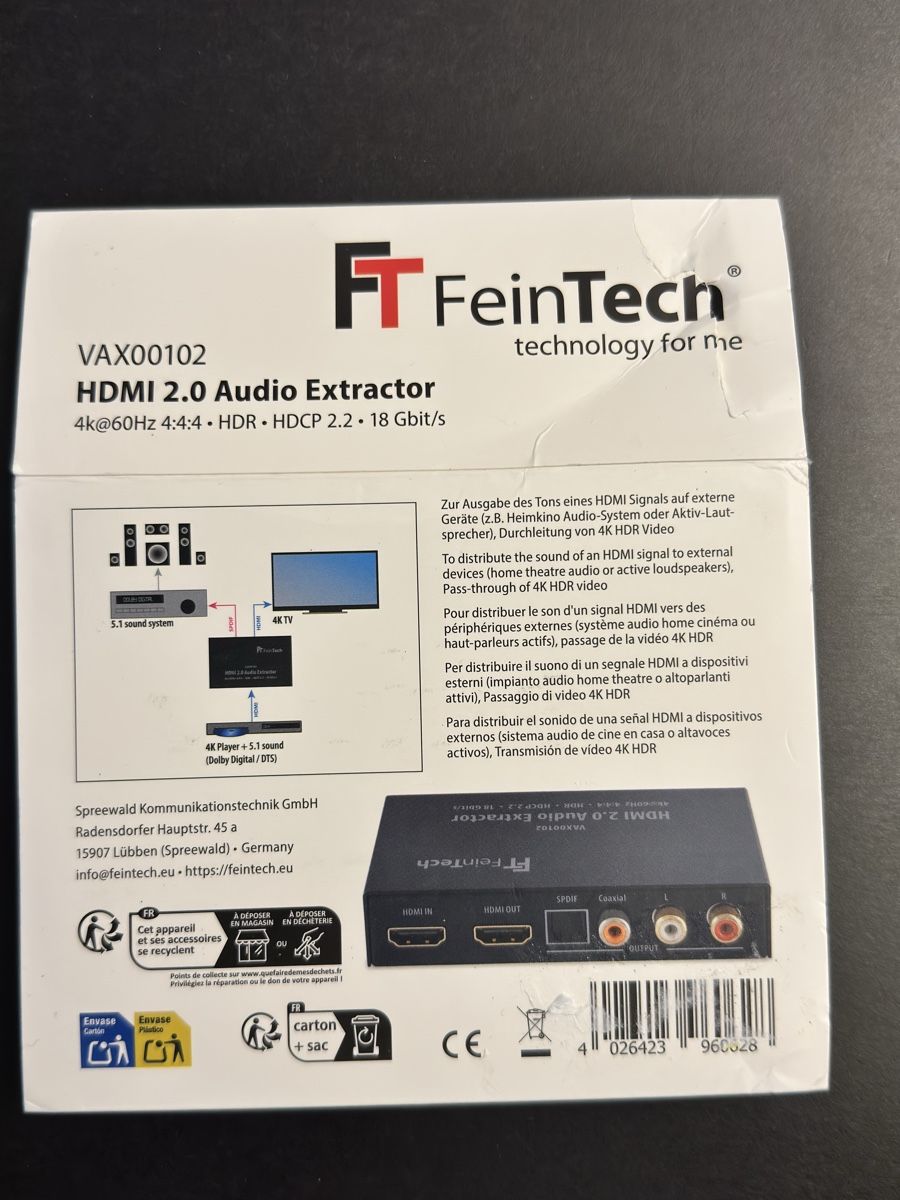 Konverter: FeinTech VAX00102 HDMI 2.0 Audio Extractor – Gebraucht aus Bern von Gbilly 5