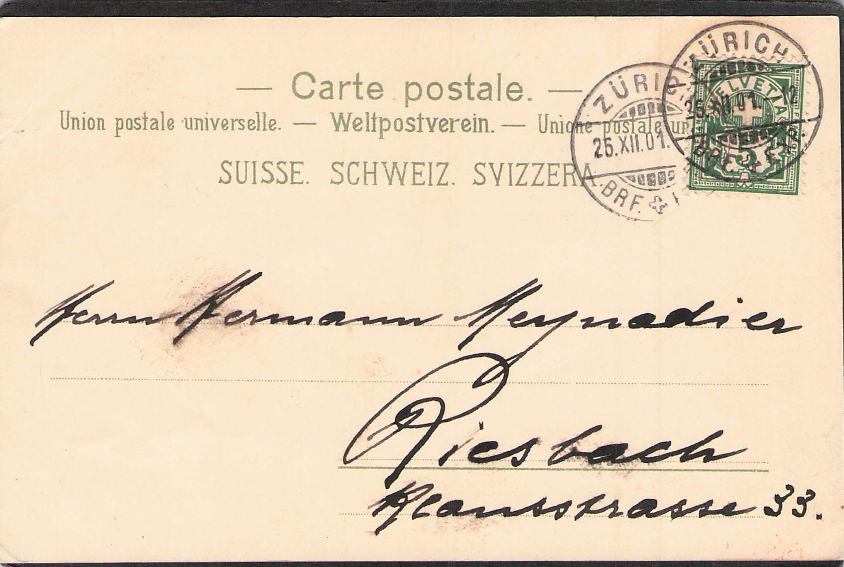Cartoline postali: ^AK Schweizer Geldnoten , gel. 1901 – Usato da Reichenburg venduto da Pipo-67 1