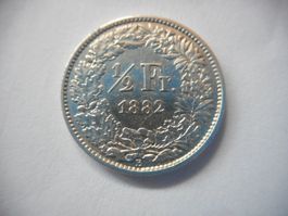50 Rp. 1882 silber  -unz  / selten in dieser Erhaltung rar