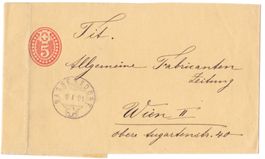 ½ Schnapszahl 9 1 9 1 Bassersdorf Streifband nach Wien 1891