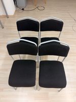 4 Stühle Metallgestell mit Stoffbezug schwarz guter Zustand