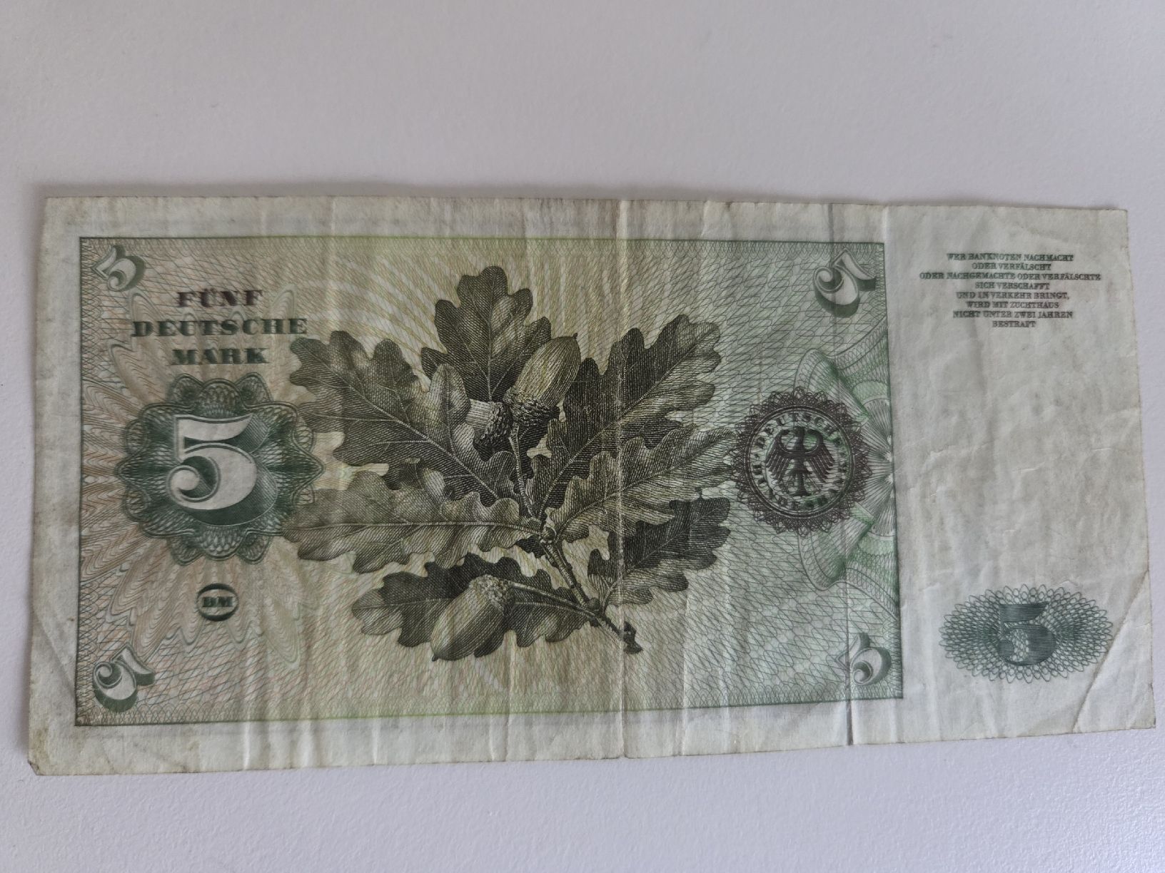 Banconote: 5 Deutsche Mark Banknote 1960  – Usato da Dietikon venduto da Allegra34 1