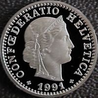 20 Rappen 1991 pp / aus Münzsatz / in einer Münzkapsel
