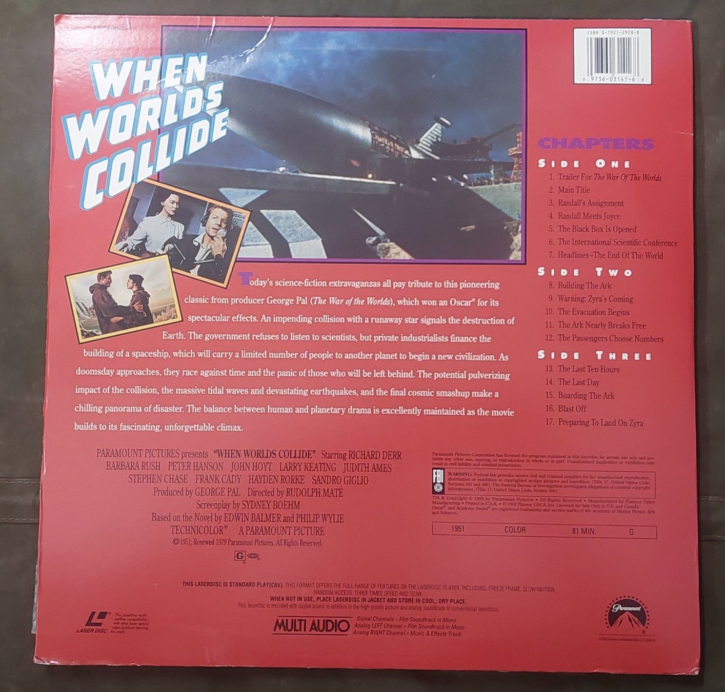 Alle DVDs: Laserdisc NTSC Sci-Fi, Lot de 3 discs – Gebraucht aus Chapelle-s-Moudon von gerryp 4