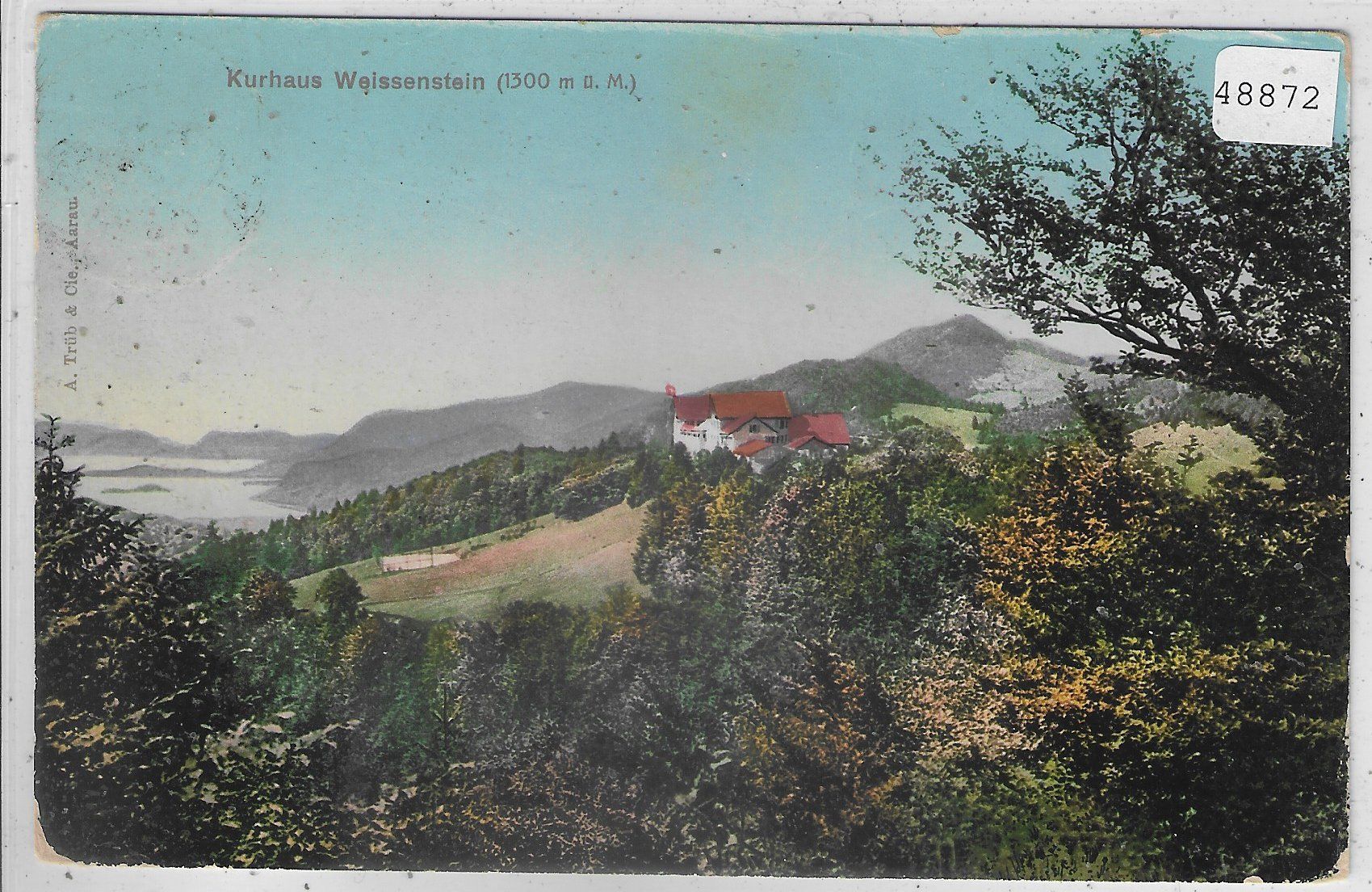 Cartoline postali: Kurhaus Weissenstein - Litho – Usato da Ettingen venduto da Kartenplanet