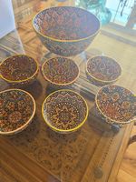 7-teiliges handbemaltes Minakari Schalen-Set  Oman  