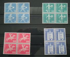 1960 Postgeschichte Motive 4er Block mit Kontrollaufdruck **