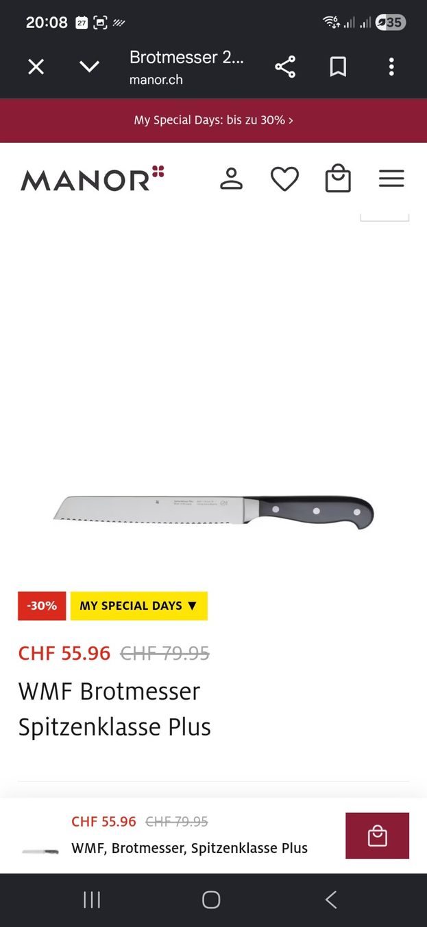 Villeroy & Boch Coltelli da cucina: Villery and Bosch Brotmesser 215mm – Usato da Schaffhausen venduto da ricmivo 2