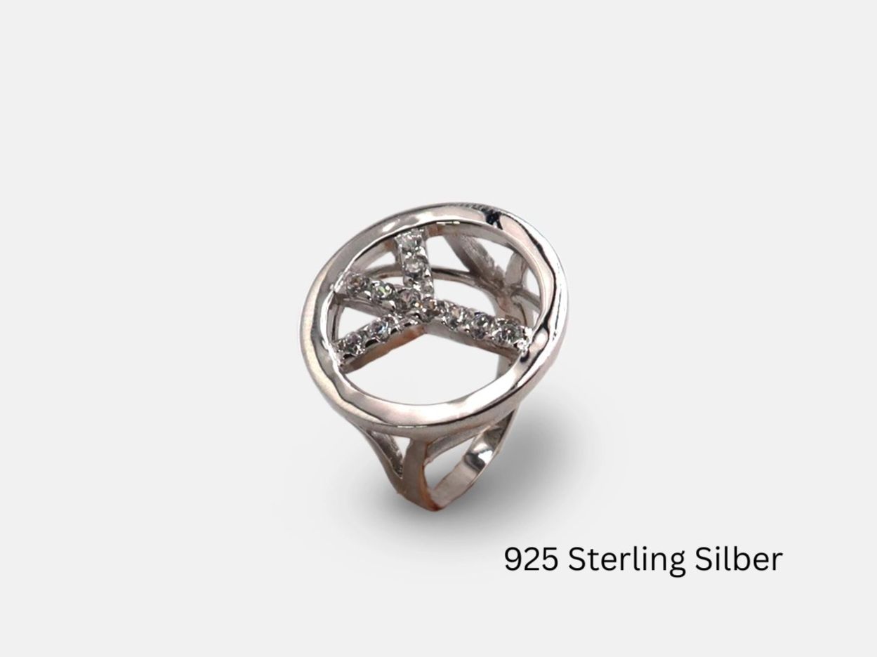 Anelli: 925 Silber Ring mit Zirkonia Steinen, Grösse 56 – Nuovo e nell'imballaggio originale da Zürich venduto da schmuckeis