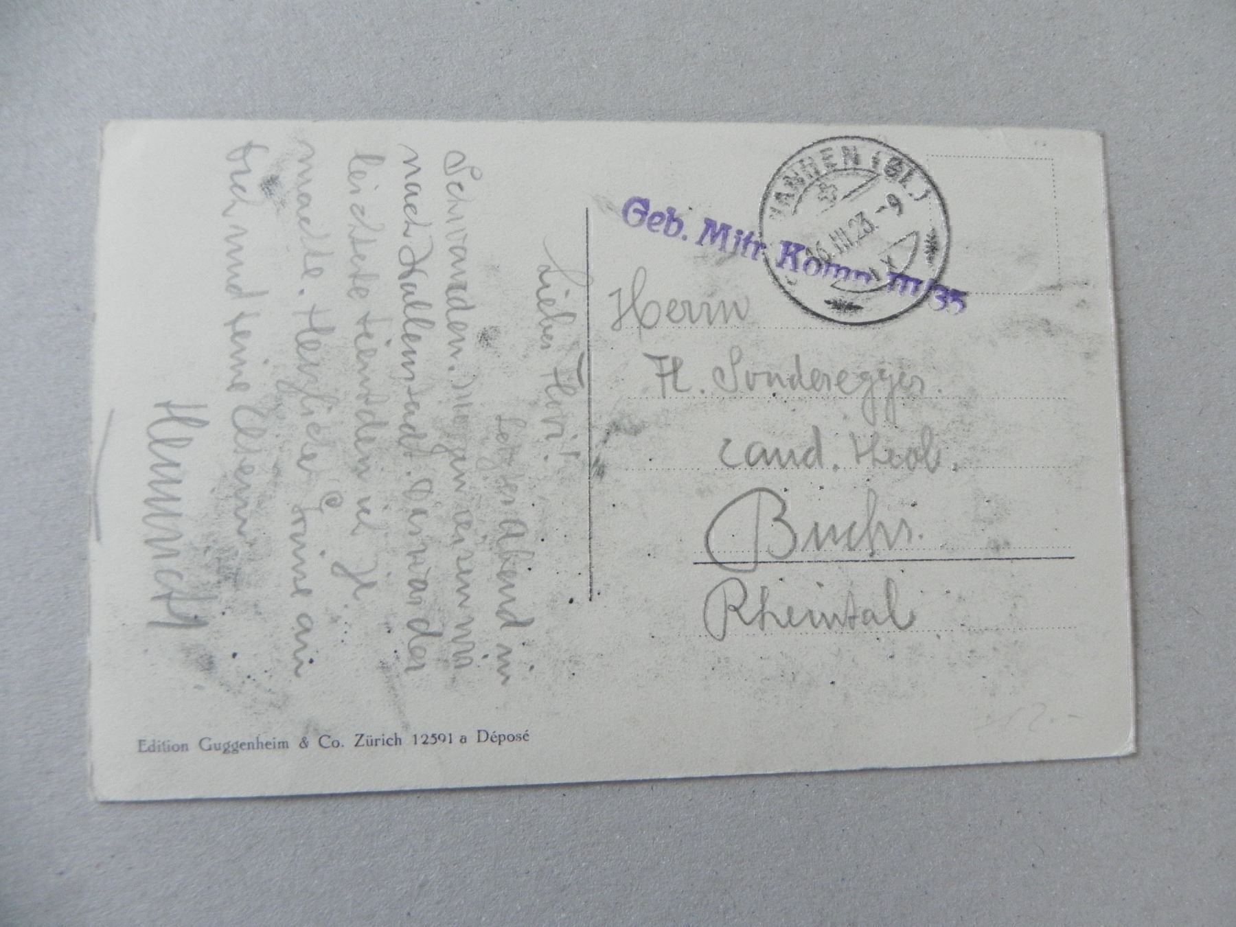 Cartoline postali: Ansichtskarte Schwanden Glarus GL 1923 – Usato da Siebnen venduto da krimsie 1