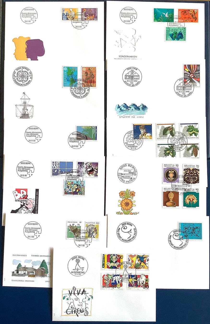 Tutti i francobolli: 1992 - Schweiz FDC / Jahresausgabe – Nuovo (secondo la descrizione) da Liestal venduto da Skunk02