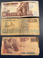 Ägyptische Banknoten, 50, 20 und 10 Pfund