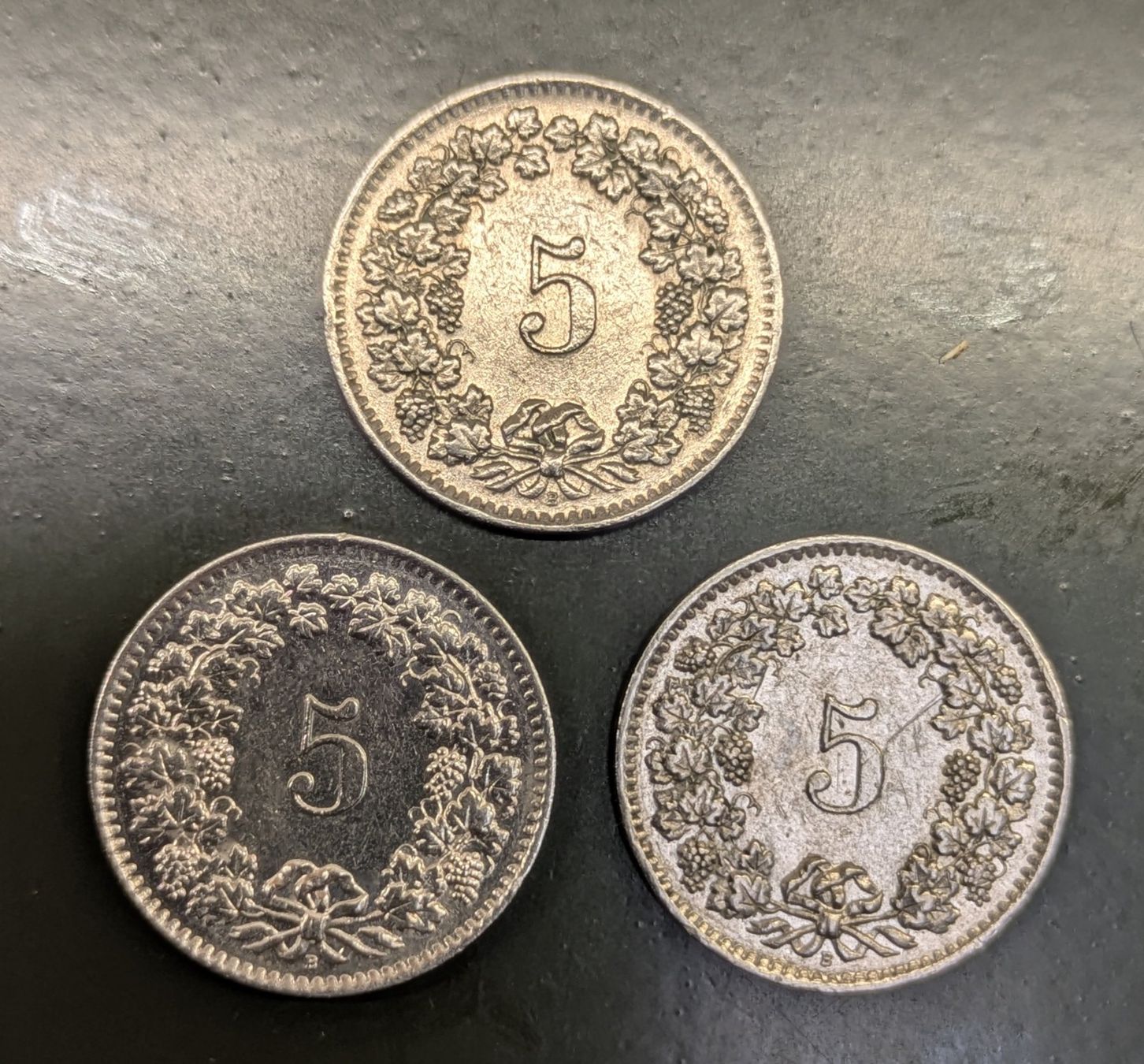 Tutti le monete: 3 x 5 Rappen 1962 vz – Usato da Zetzwil venduto da Spitz70 1