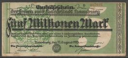 DEUTSCHES REICH - AUSHILFSCHEIN HAMBURG - 5.000.000 MARK