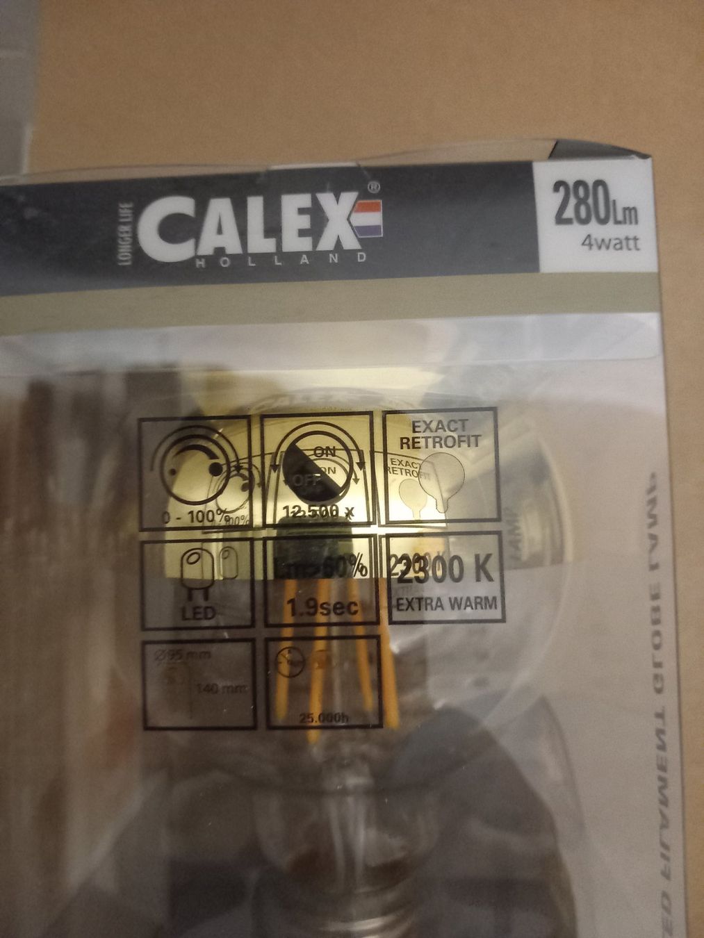Lampen: LED Lampe E27 4W  filament 2300K dimmbar – Neu und originalverpackt aus Thun von Beroshop 1