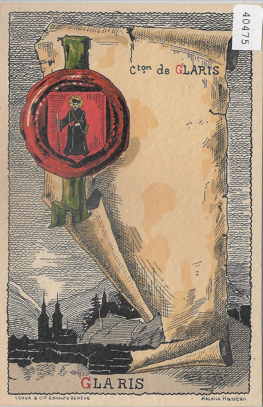 Cartes postales: Glaris - Glarus - Wappen - Litho – D'occasion à Ettingen par Kartenplanet