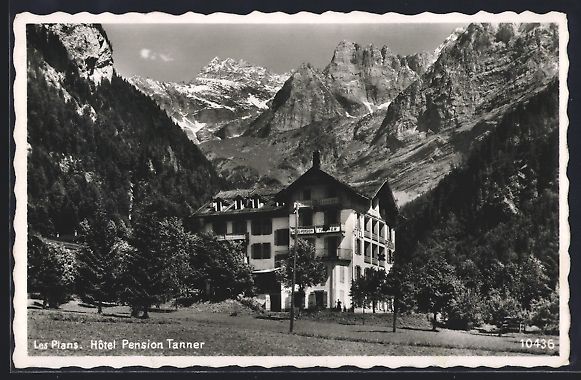 Cartoline postali: Les Plans, Hotel Pension Tanner mit Gart – Usato da Berlin venduto da bartko-reher