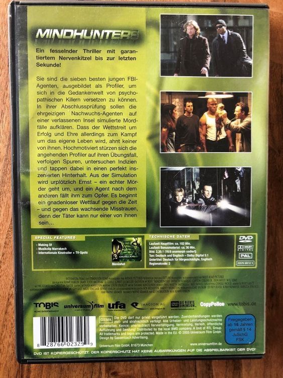 Tutti i DVDs: DVD Mindhunters – Usato da Spreitenbach venduto da SwissTradeMan 1