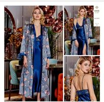 Luxuriöses 2-teiliges Satin-Negligé Set