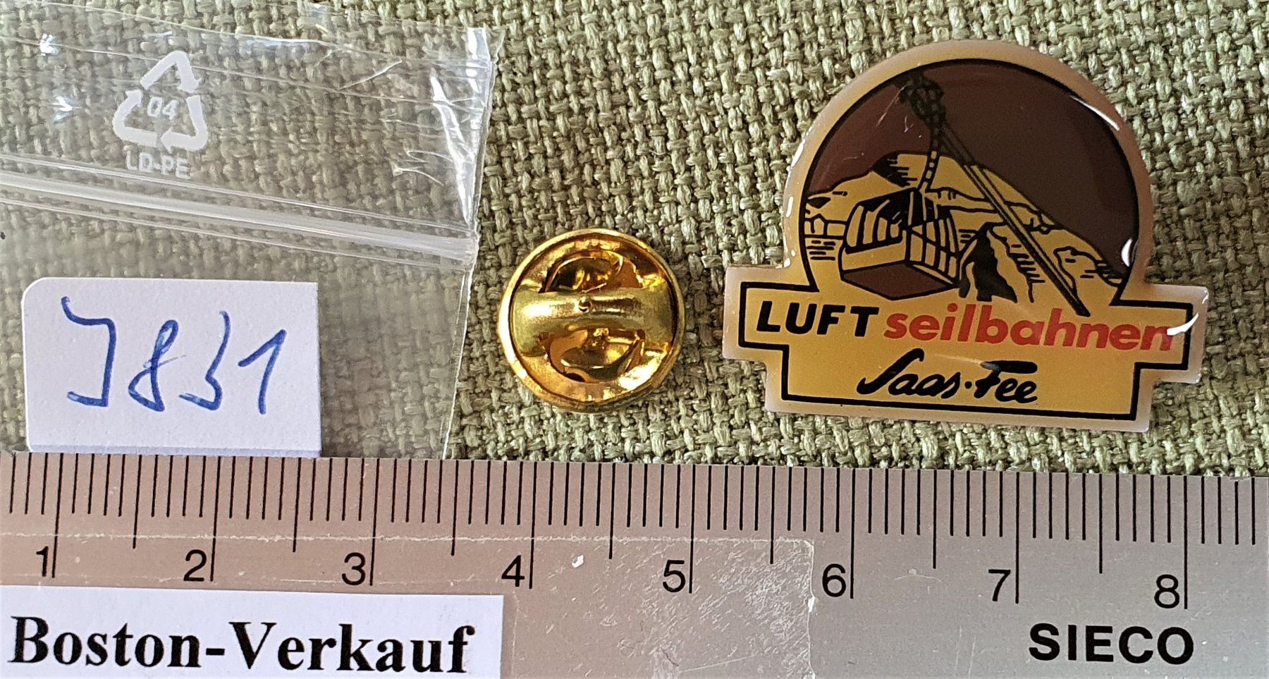 Placchette & Badge: J831 - Pin Luft Seilbahn Saas-Fee Wallis – Usato da Reinach BL venduto da Boston-Verkauf 1