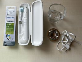 Philips elektrische Schallzahnbürste mit Ladestation, weiss