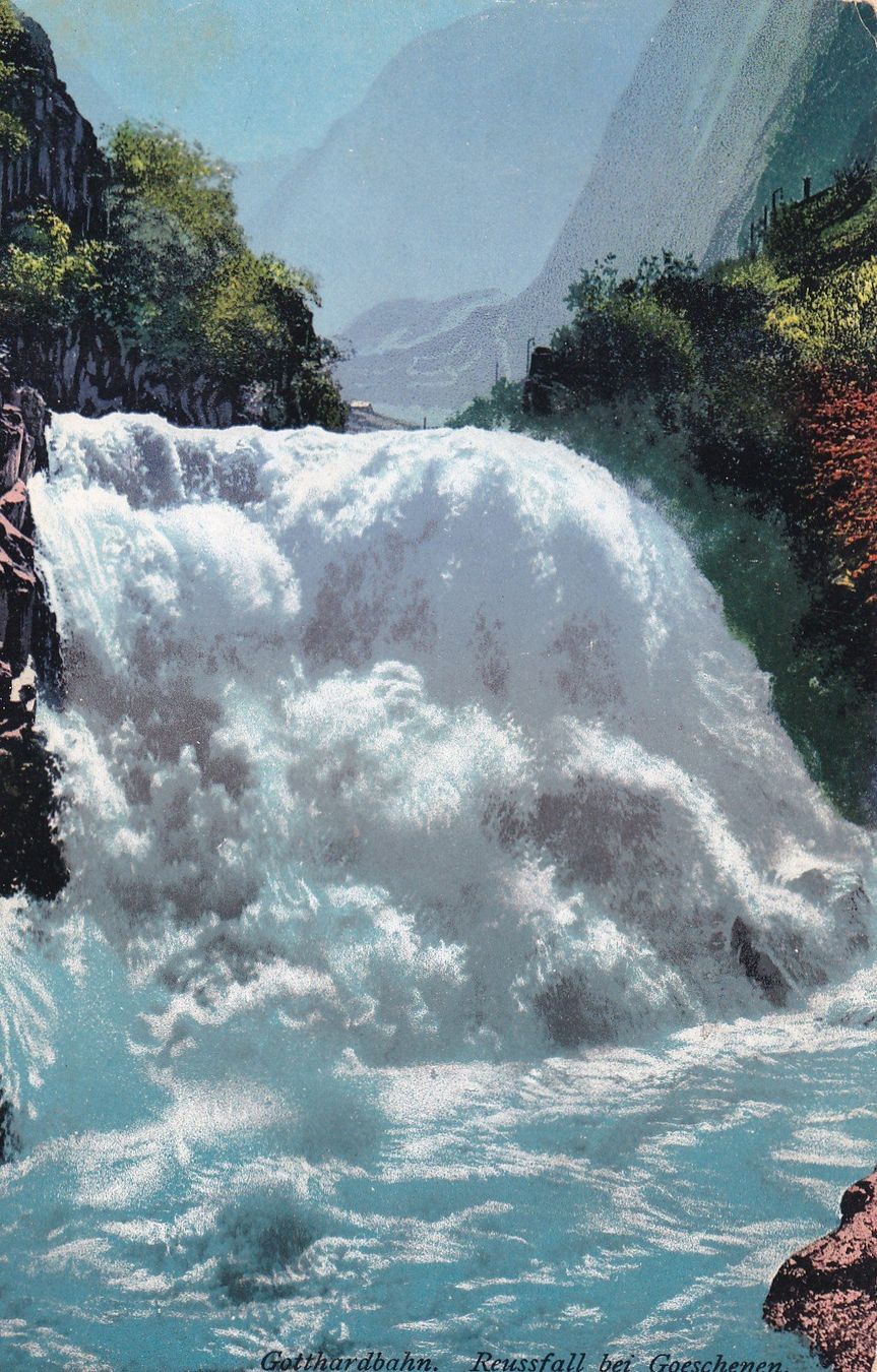 Cartoline postali: Gotthardbahn Reussfall bei Goeschenen – Usato da Cormoret venduto da Pascalll2001