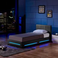 20561 - LED Bett 90x200 ASTEROID - Dunkelgrau