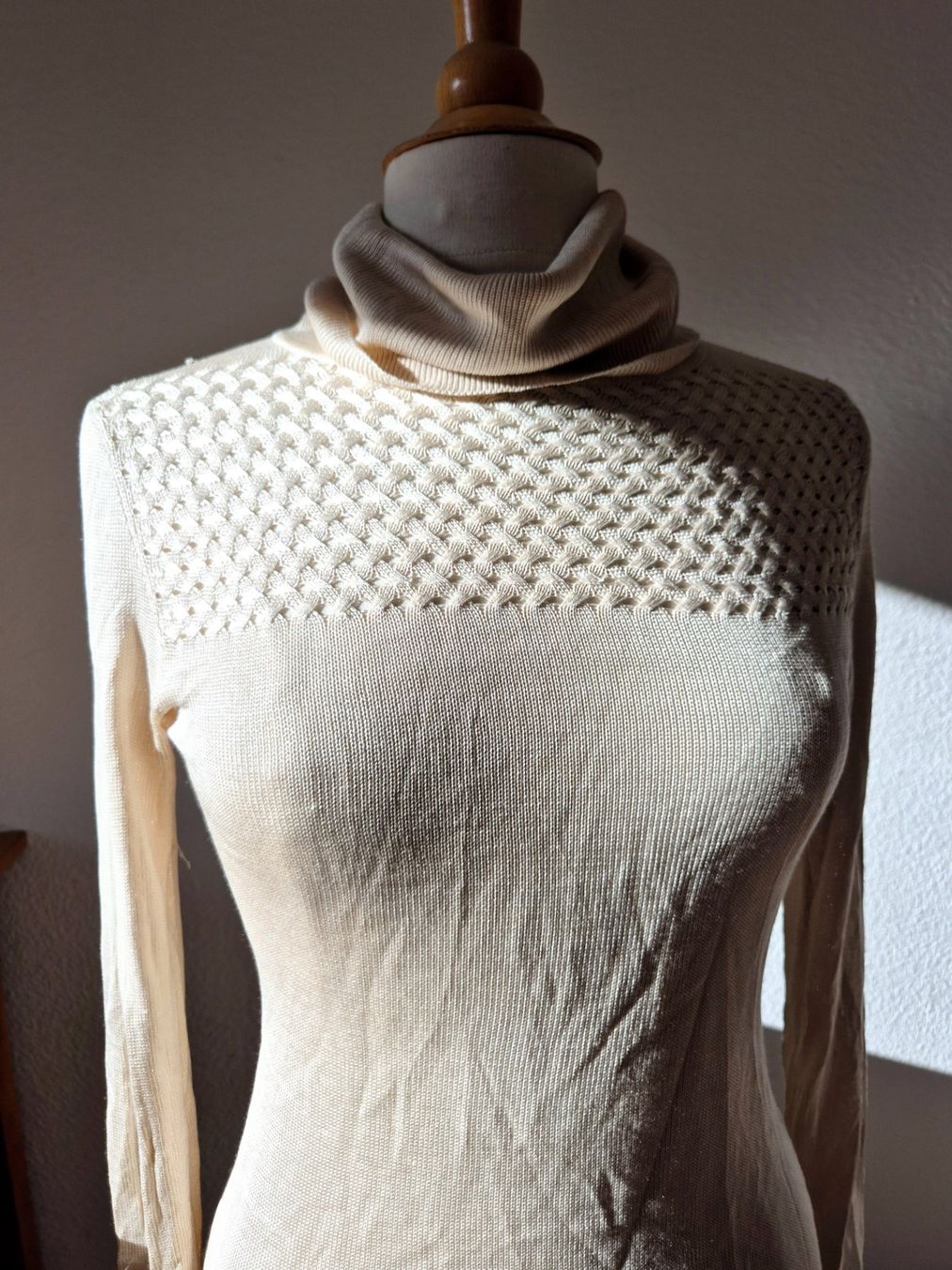 Pulls & Sweat-shirts: PULLOVER PULLI S 36 BEIGE SEIDE SILK STICKEREI STRICK TOP – D'occasion à Elsau par the-colorful-side 5