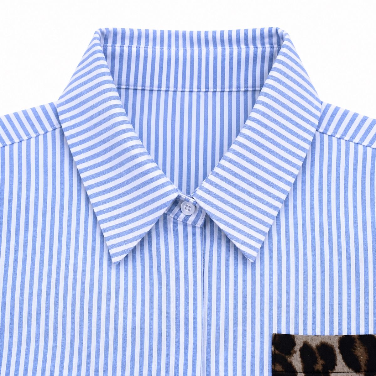 Blusen: Blau Weiss Gestreiftes Hemd mit Leo Muster – Neu (gemäss Beschreibung) aus Aarberg von LovelyThings_ 5