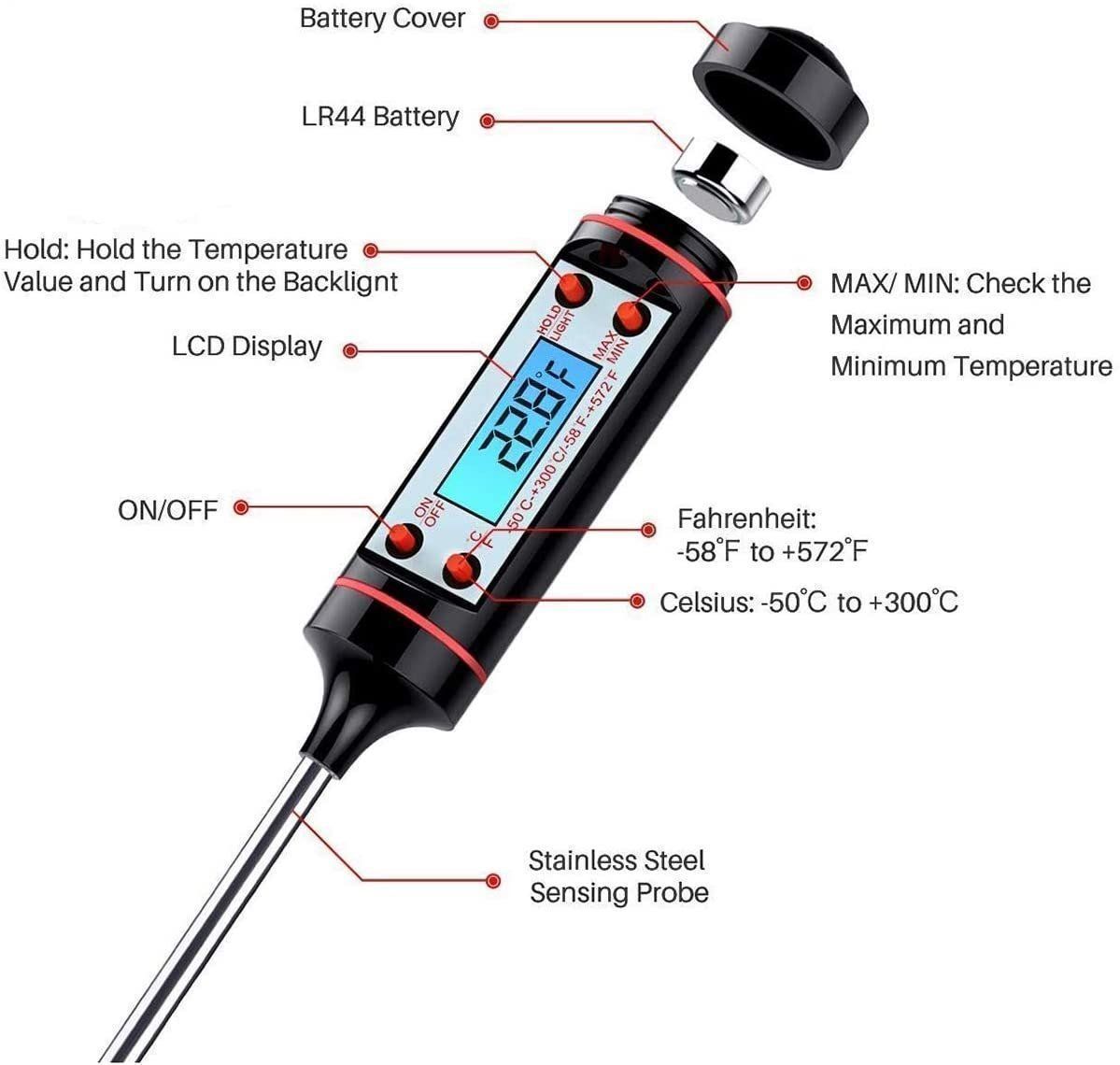 Altro per la casa: Thermometer Küchen Digitales mit LCD-Display – Nuovo e nell'imballaggio originale da Nürensdorf venduto da Ez-Shop 1