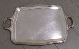SCHWERE, "SILBERNE" *SERVIER - PLATTE* 39 X 48/B 60/H 2-3CM