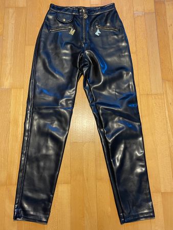 Vintage 90s Moschino Faux Leather Pant Sz 46