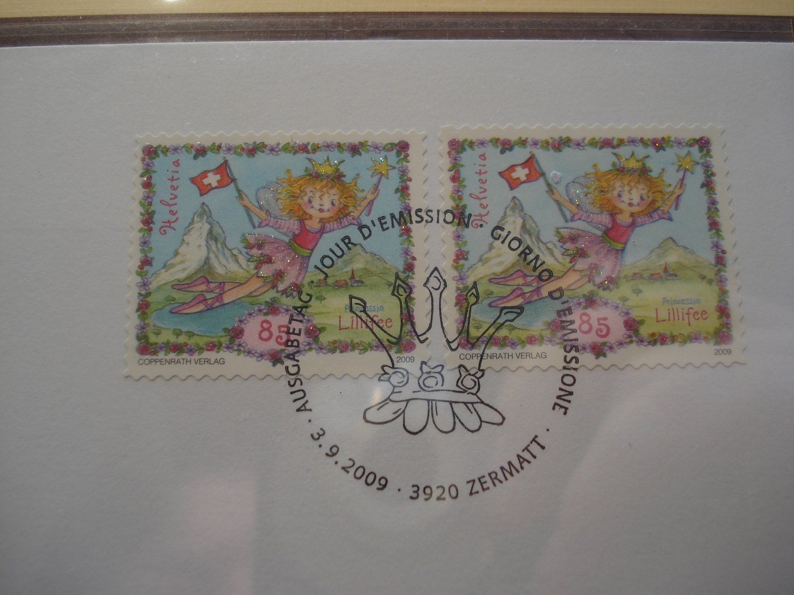 Tutti i francobolli: Abart "Lillyfee" FDC 2009, geänderte Eckzahnstanzung – Usato da Niederwil AG venduto da morostahu 1
