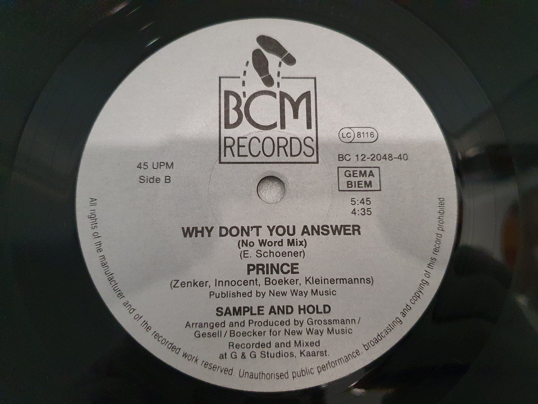 Schallplatten: Sample & Hold – Why Don't You Answer? (Maxi, House) – Gebraucht aus Uster von Vinyl-Leidenschaft 5