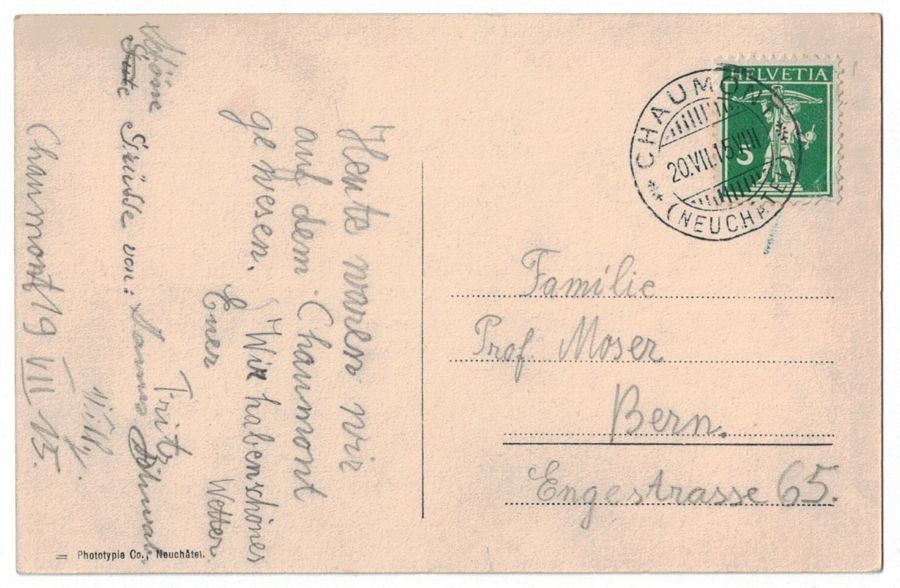 Cartoline postali: Chaumont, La Tour, circulée 1915 – Usato da Frauenfeld venduto da POML 1