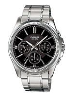 ⌚ Herrenuhr ®CASIO Analog Edelstahl Schwarz 42mm 5 ATM NEU