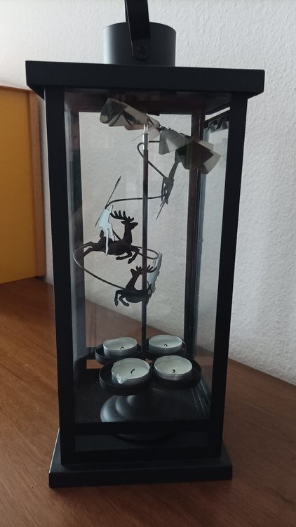 Lanternes: Romantische Windlicht Laterne mit Rehe-Motiv, schwarz – D'occasion à Binningen par ire_7t9y 1