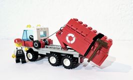 LEGO SYSTEM 6668 RECYCLING TRUCK / LASTWAGEN MIT CONTAINER