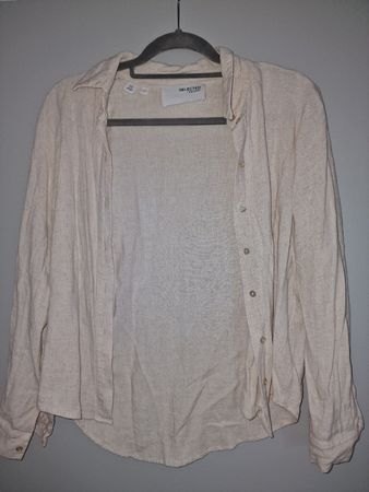 Damen Leinenhemd Selected Femme beige 