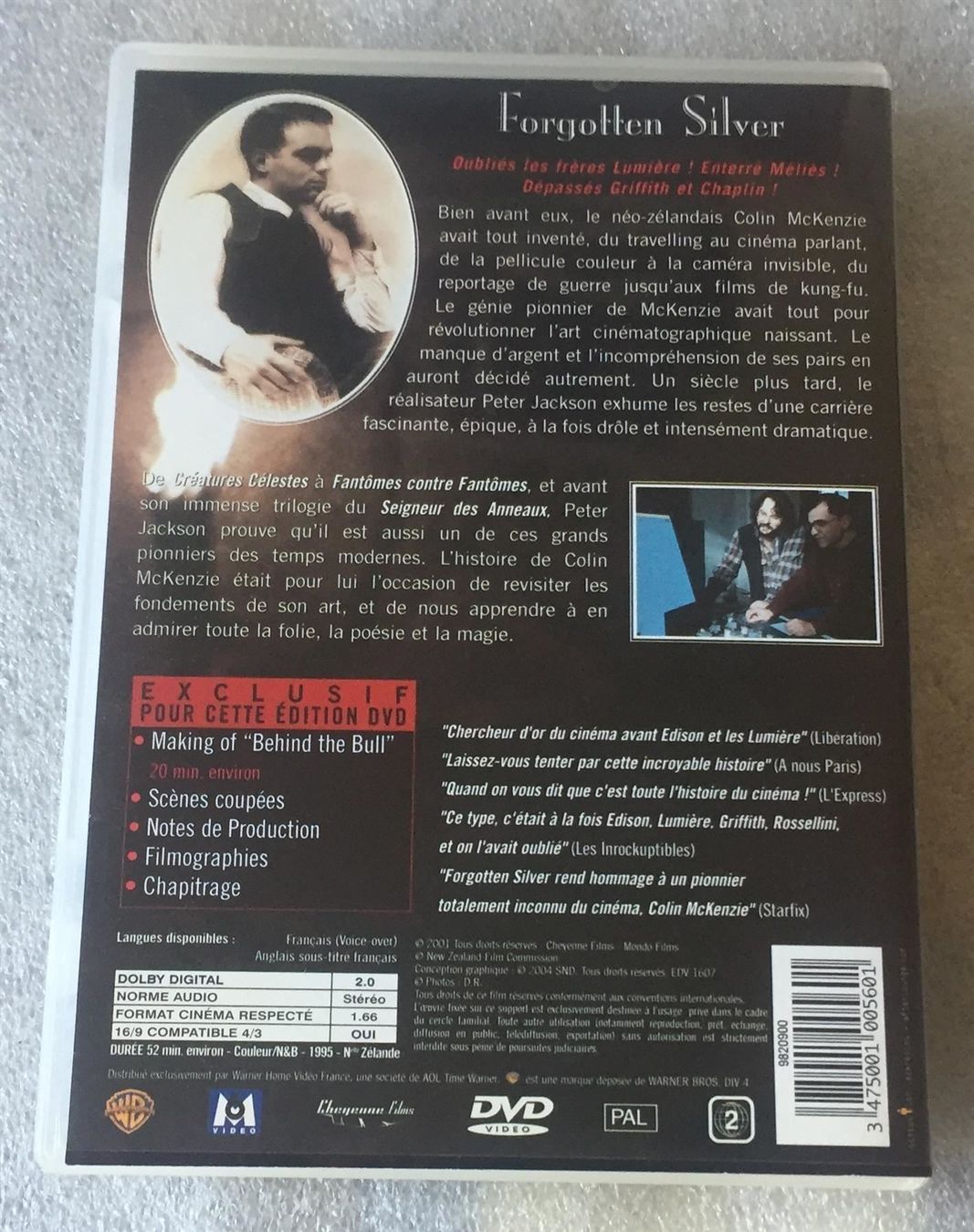 Tous les DVDs: Rare Peter Jackson Mocumentary FORGOTTEN SILVER  DVD VO / VF – Neuf (Voir description) à Genève par Cockattoo 1