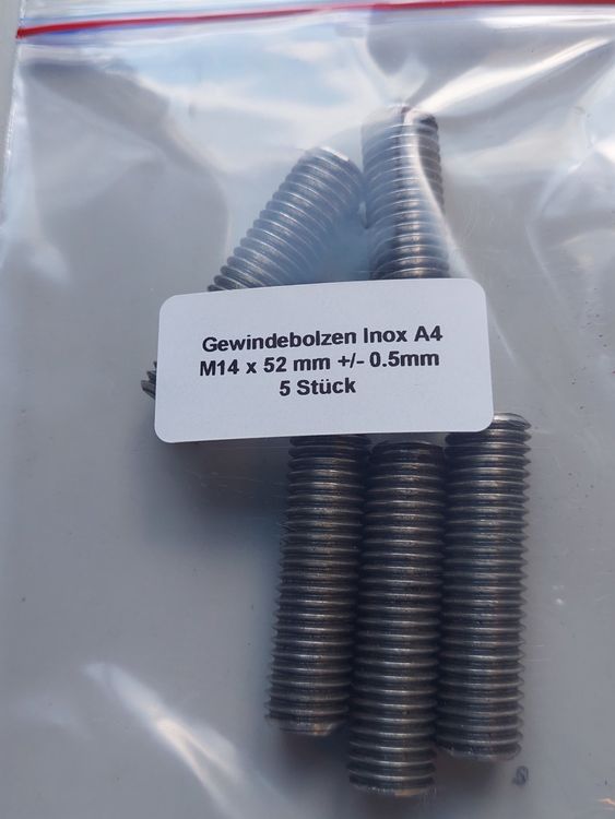 Titan-Gewindestangen M6 - 50mm, 5 Stück, Doppelseitig Gewindert